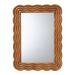 Baxton Studio Acantha Modern Walnut Brown Scallop-framed Accent Mirror